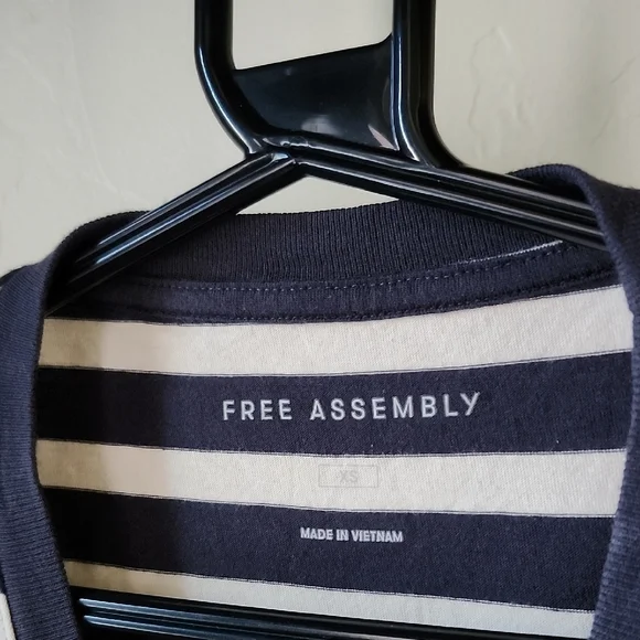 Navy and White Striped T-Shirt Dress - Picture 2 of 3